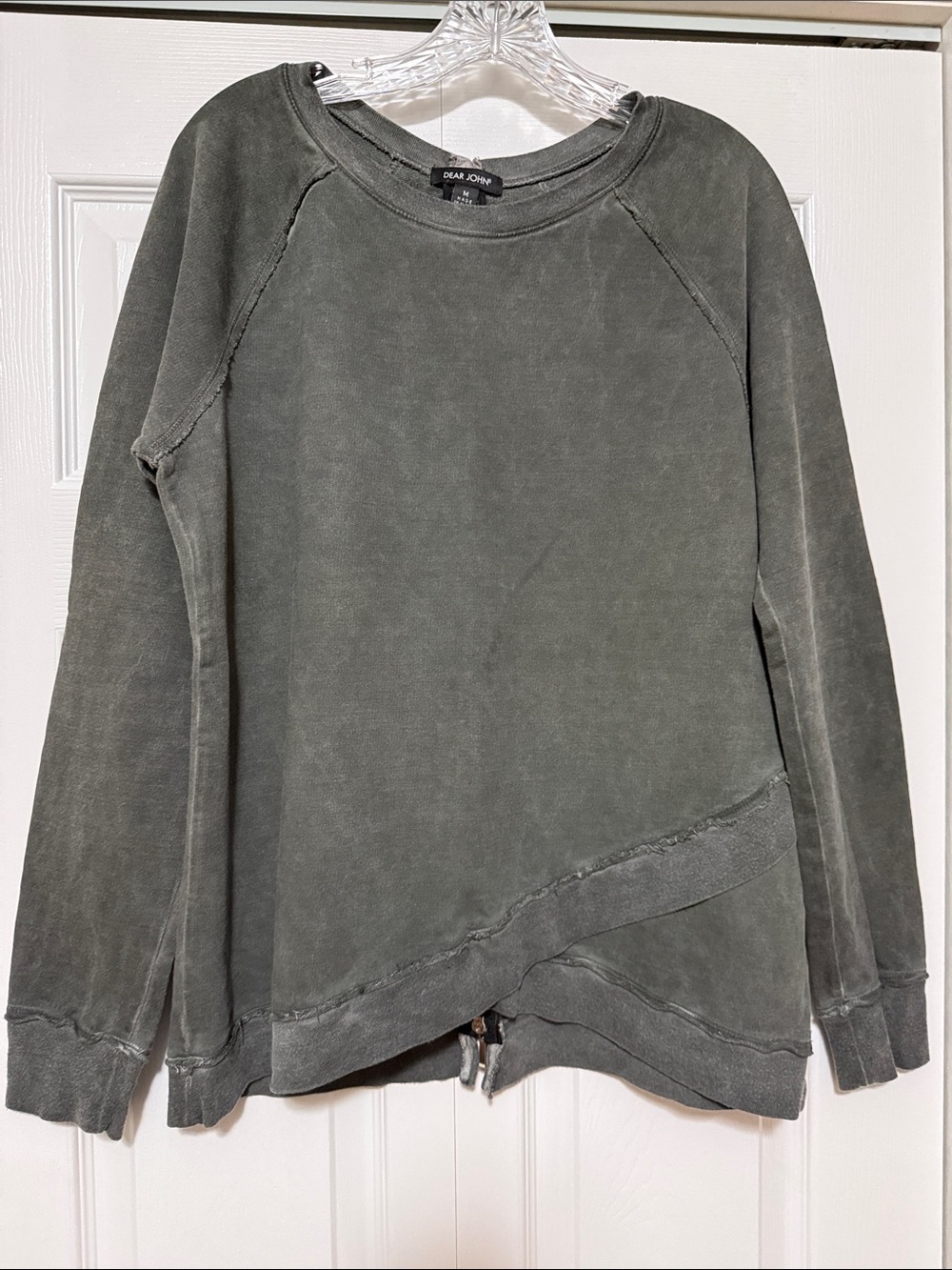 Dear John Olive Washed Crewneck Pullover